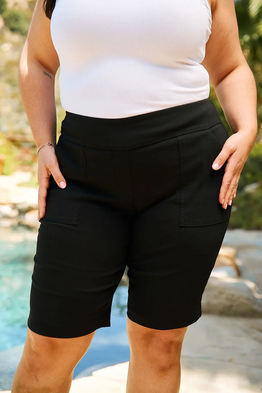 Roz & Ali Secret Agent Pull On Tummy Control Shorts With Pockets Plus