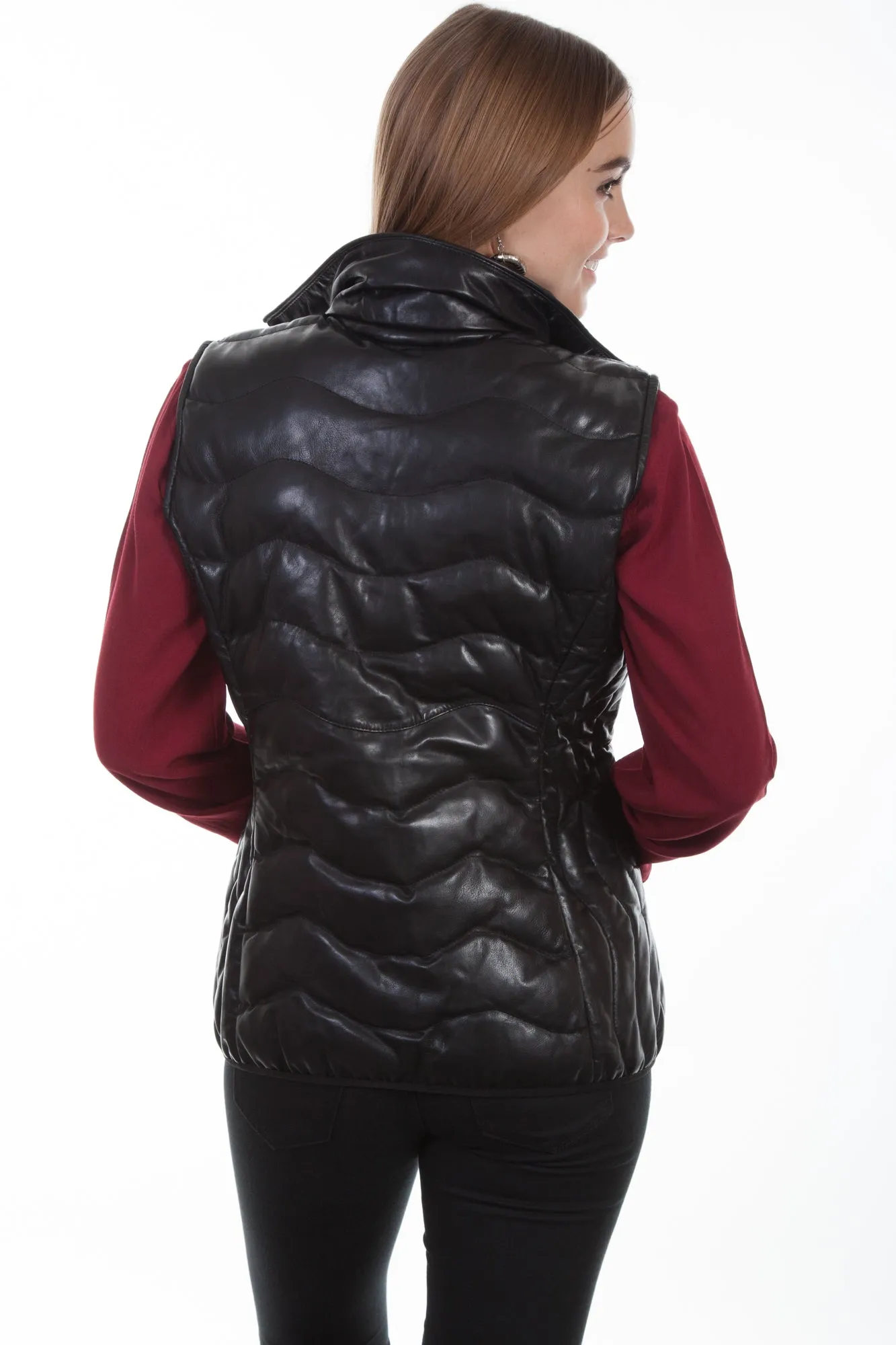 Scully Womens Black Soft Lamb Puffer Vest