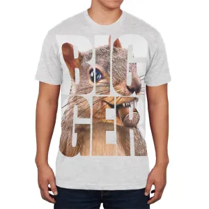 Size Does Matter Squirrel Nuts Funny Heather White Adult Soft T-Shirt