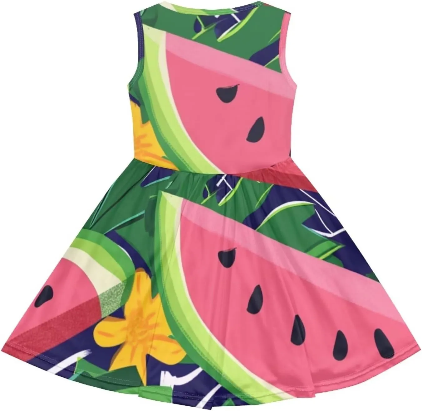 Sleeveless Loose Summer Mini Floral Dress for Girls Swing Cute Sundress with Pocket