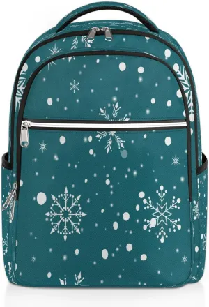 Snow Travel Laptop Backpack Lightweight Laptop Bag Casual Daypack Business Backpack with Adjustable Shoulder Straps for Women Men