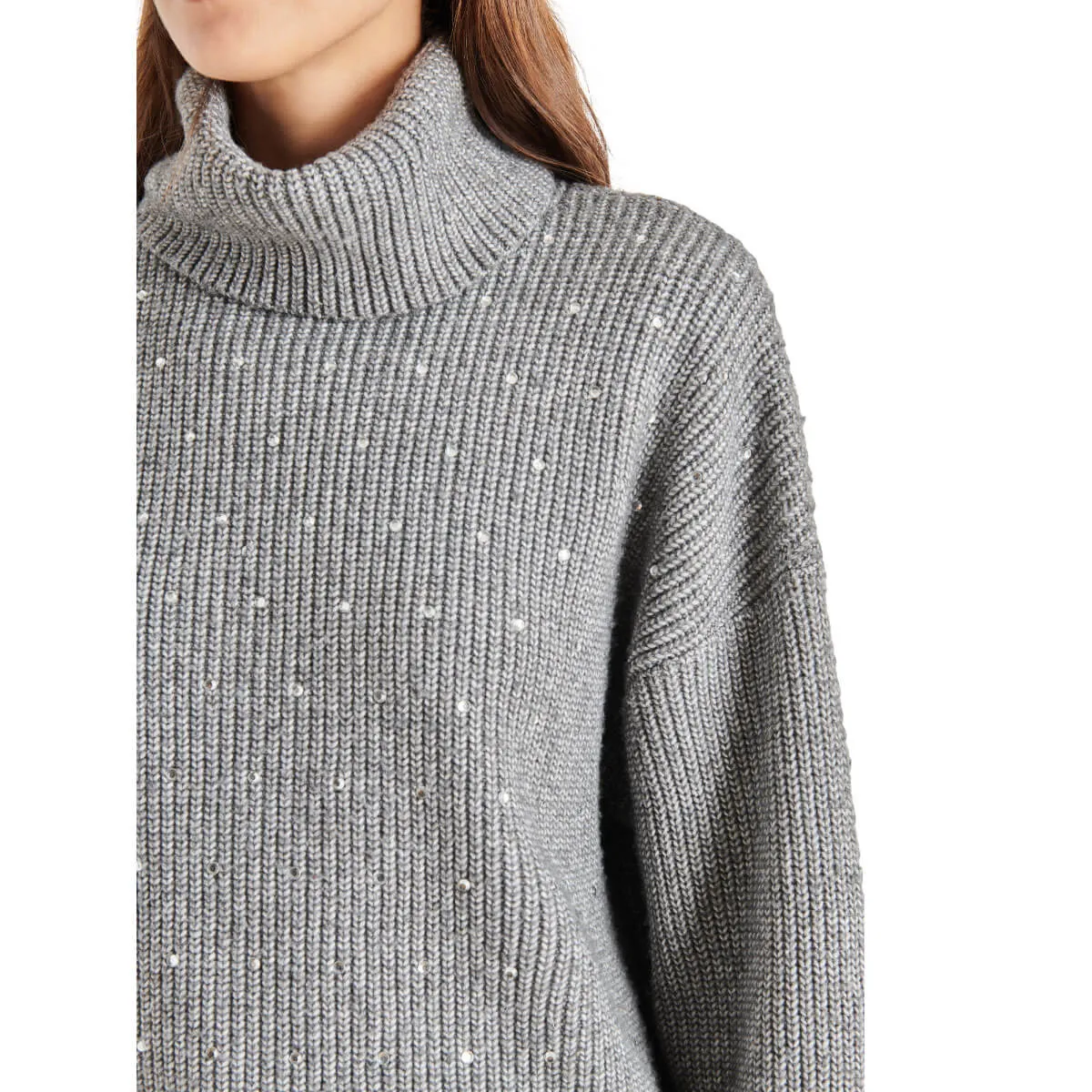Steve Madden Astro Sequin Turtle Neck Sweater