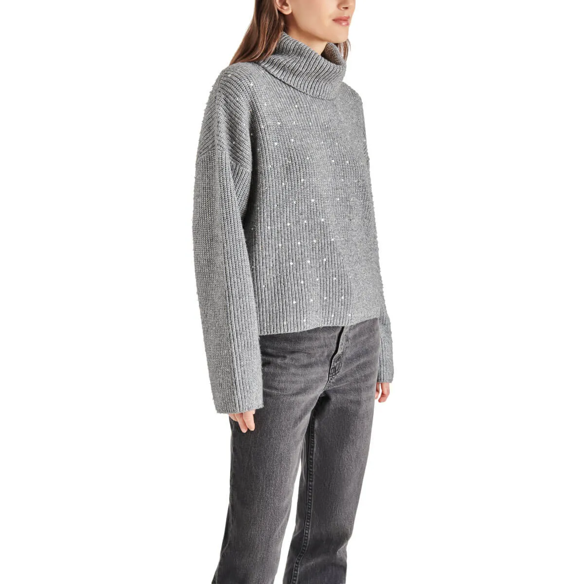 Steve Madden Astro Sequin Turtle Neck Sweater