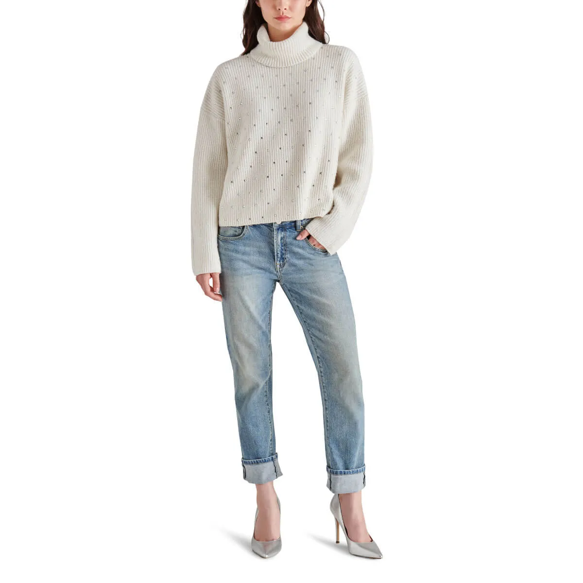 Steve Madden Astro Sequin Turtle Neck Sweater