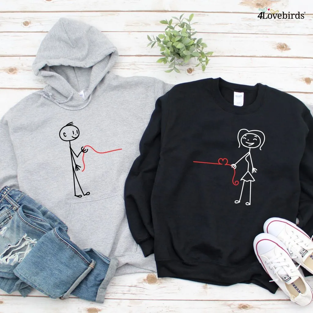 Stick Boy & Girl Heart Line Matching Outfits: Perfect Couple's Gift for Valentine's Day