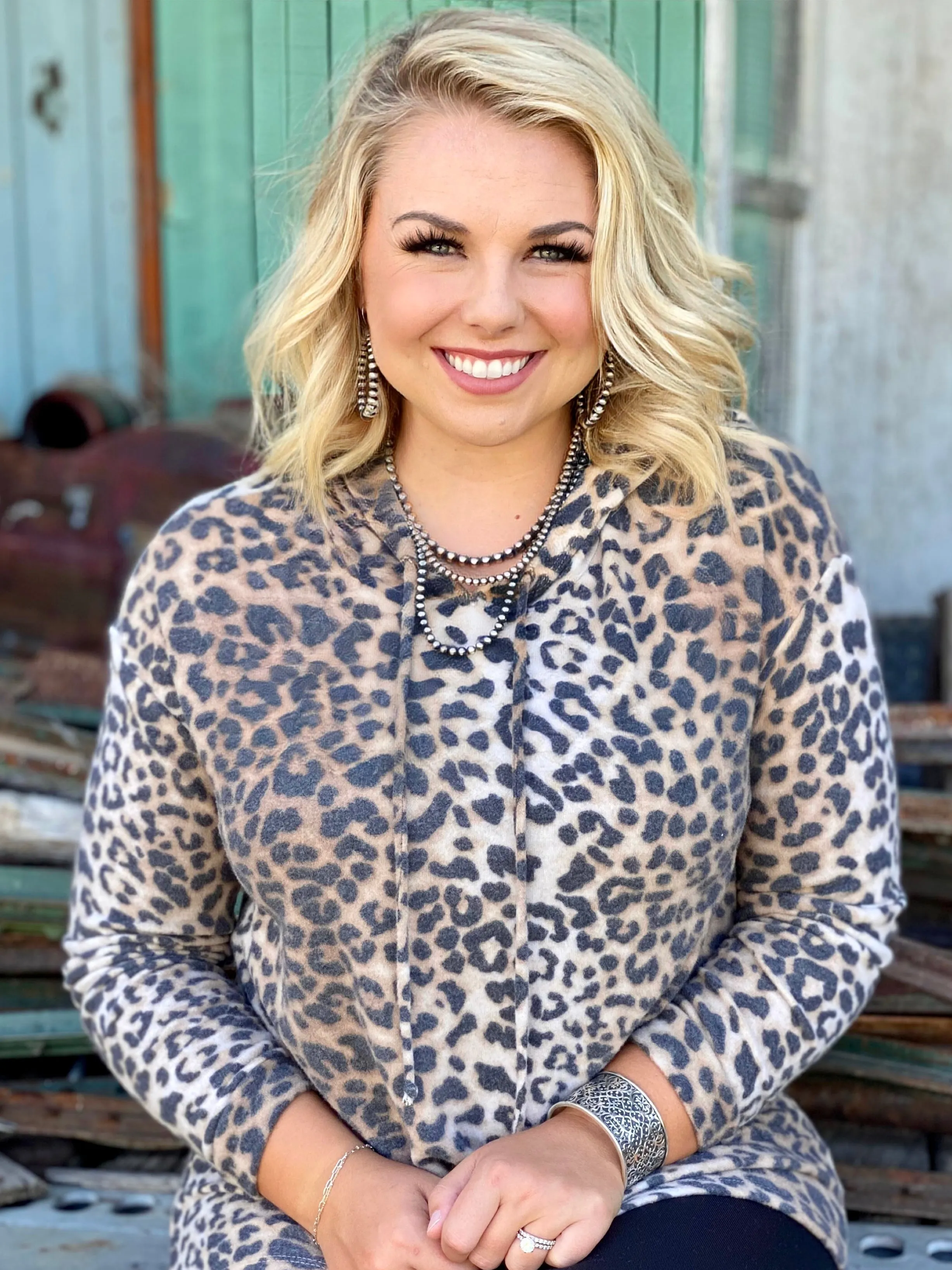 Tan Leopard Fleece Hoodie