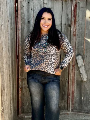 Tan Leopard Fleece Hoodie
