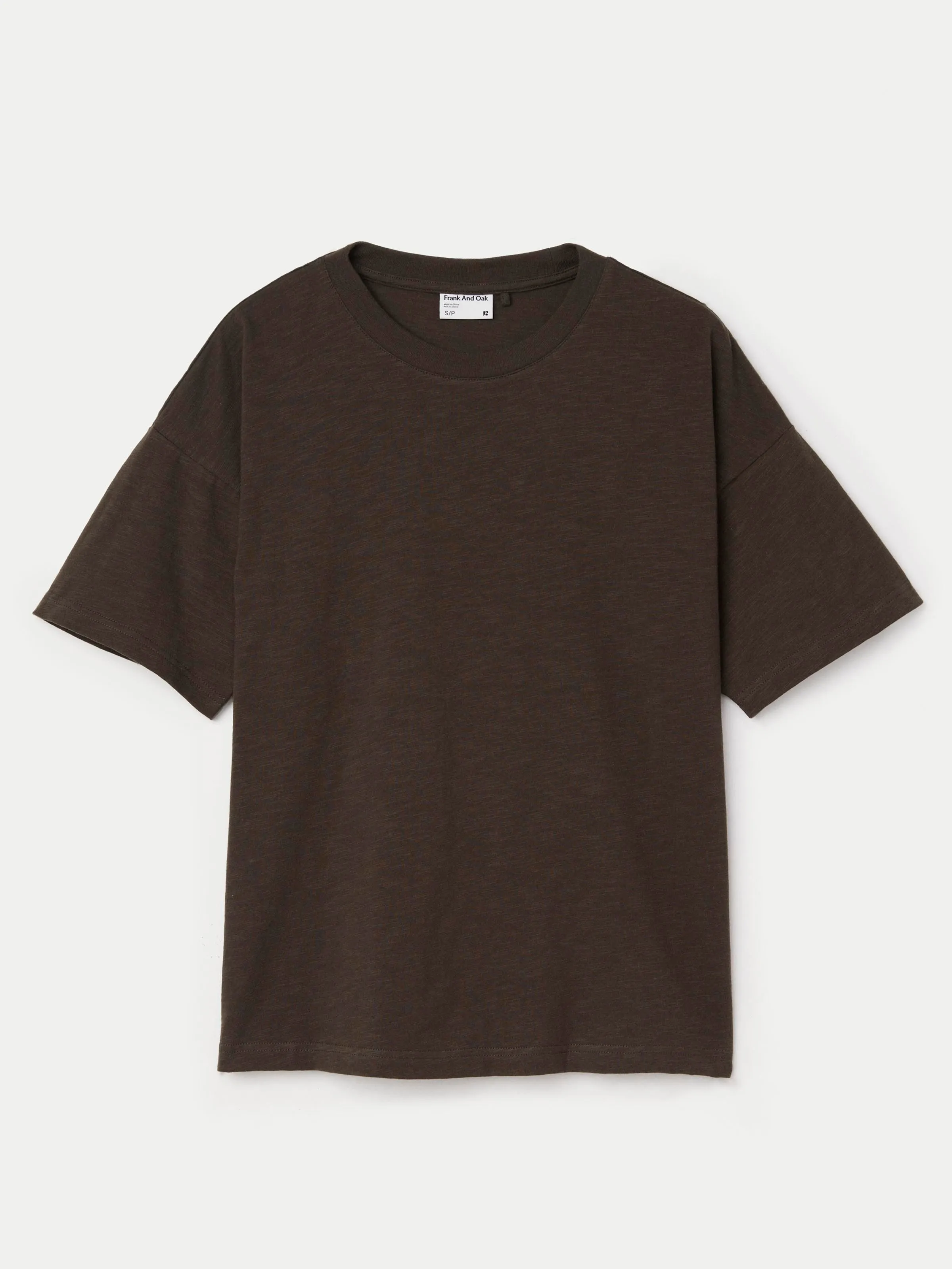 The Drop Shoulder Loose T-Shirt in Brown Black