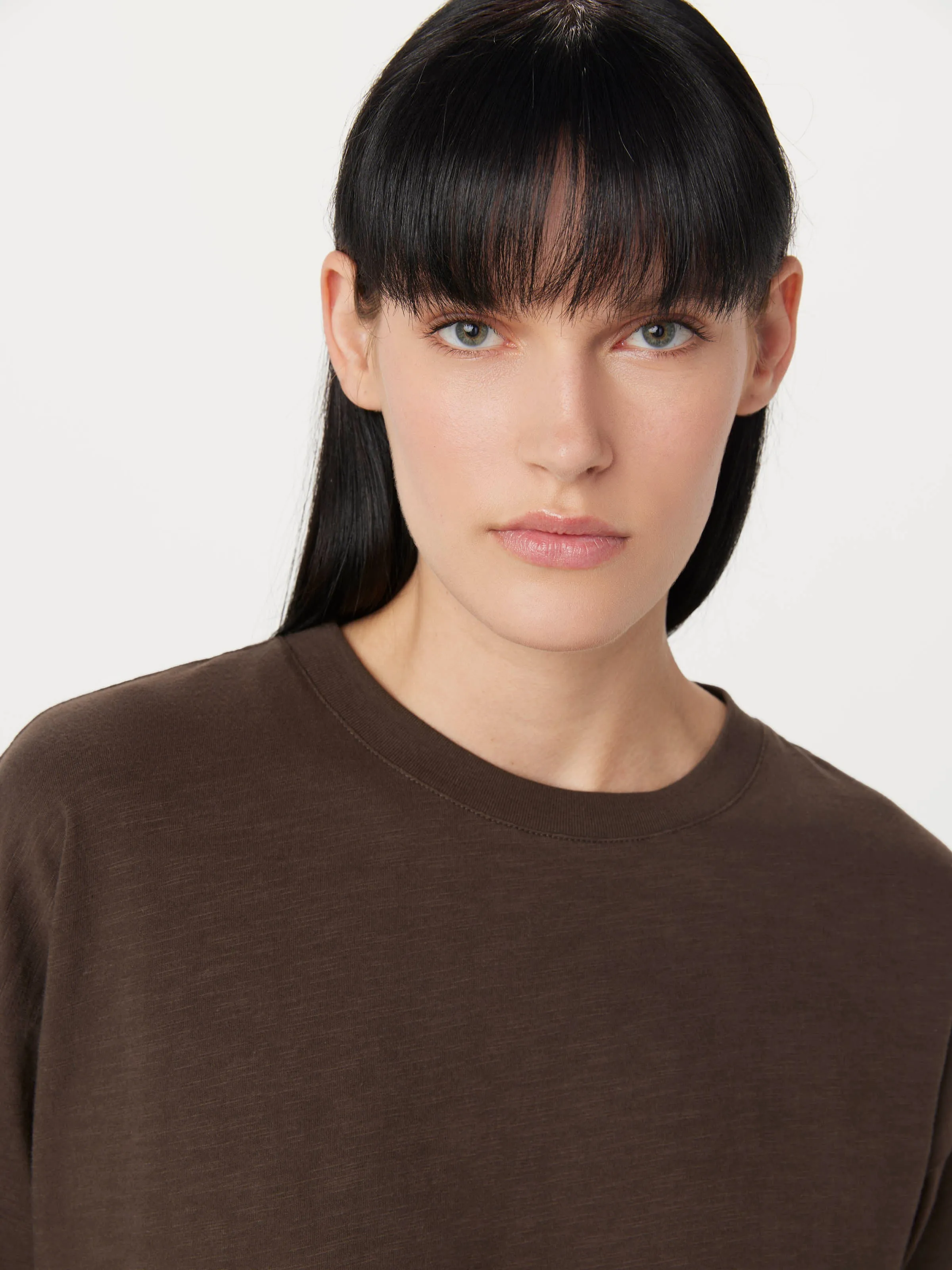 The Drop Shoulder Loose T-Shirt in Brown Black