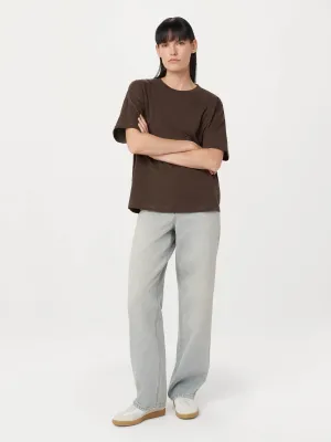 The Drop Shoulder Loose T-Shirt in Brown Black