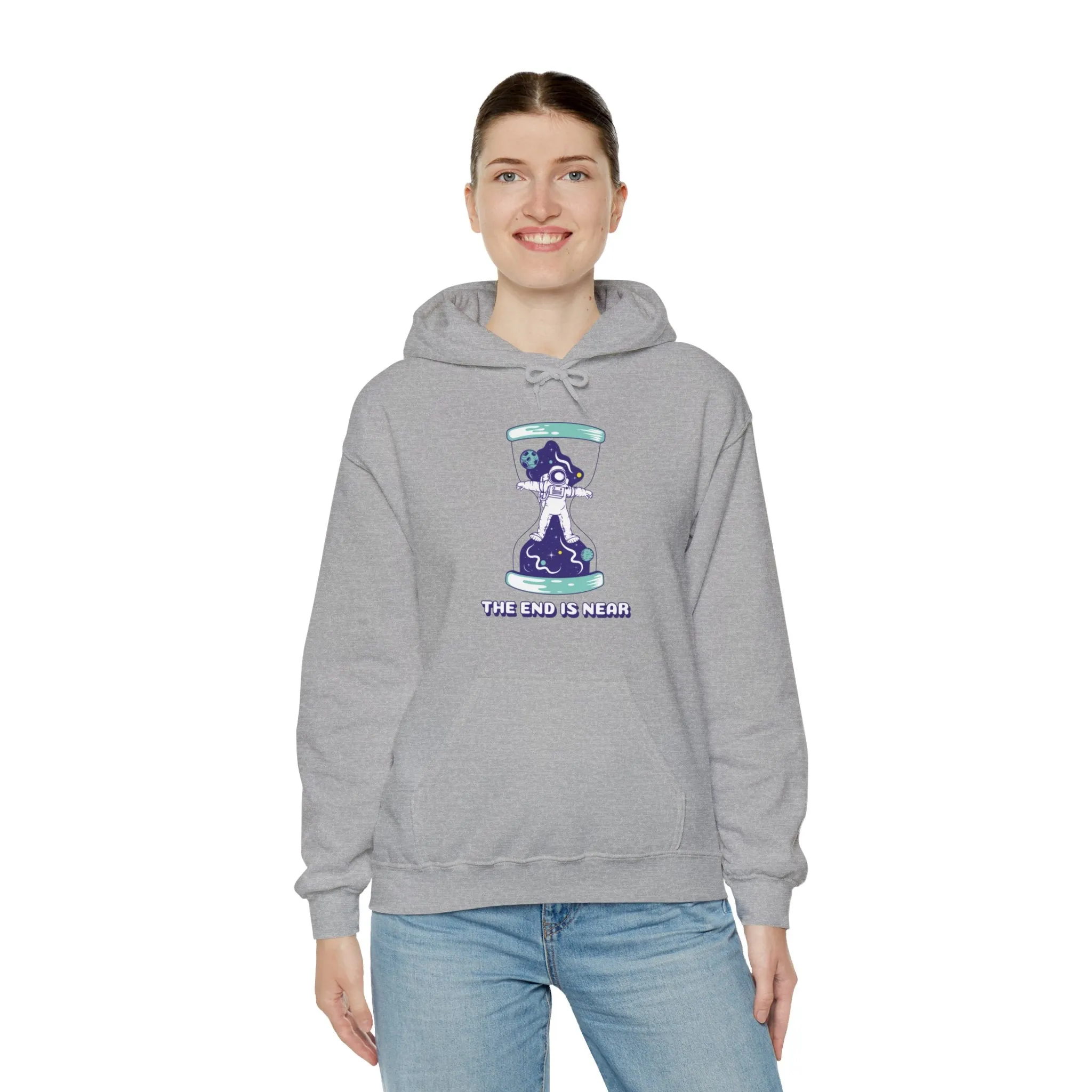 The End Is Near Funny Astronaut Sci-Fi Hoodie