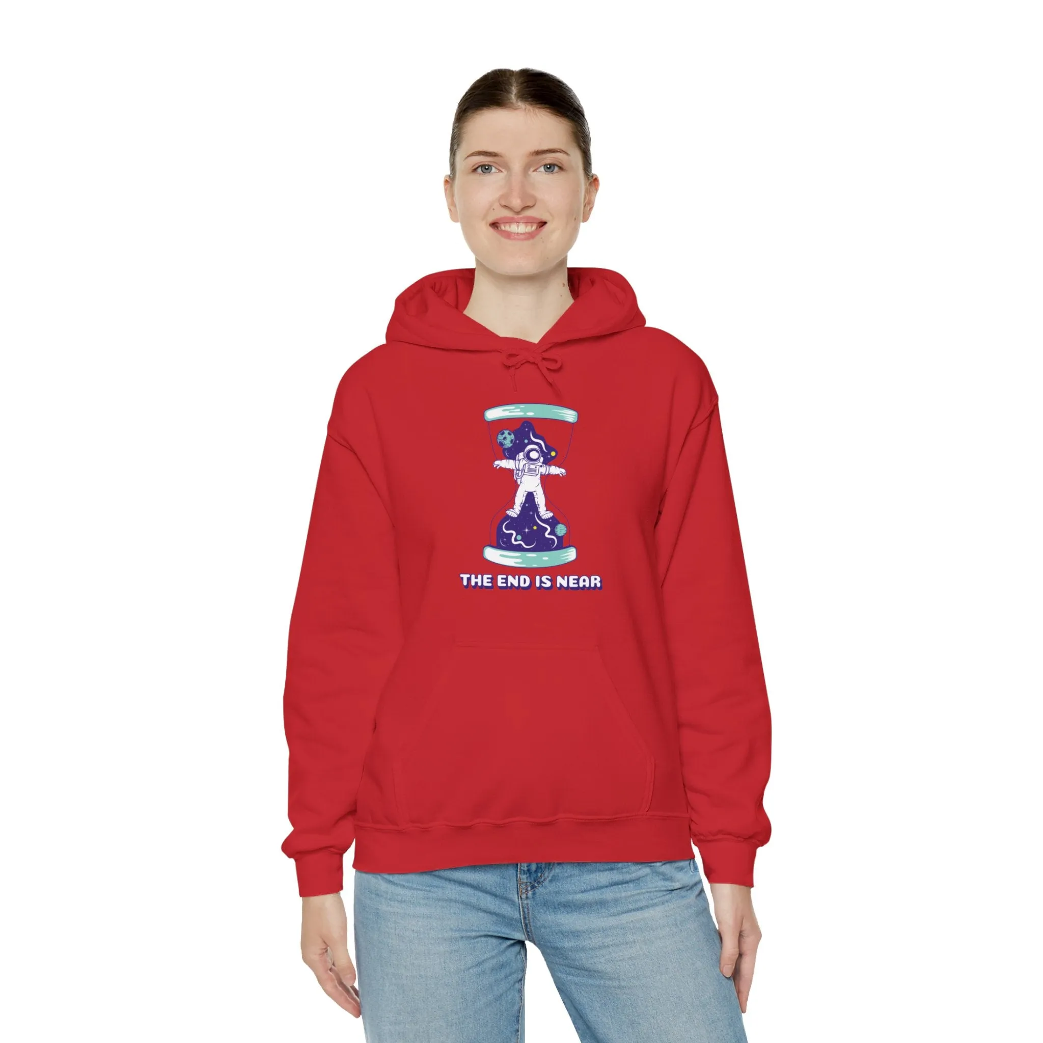 The End Is Near Funny Astronaut Sci-Fi Hoodie
