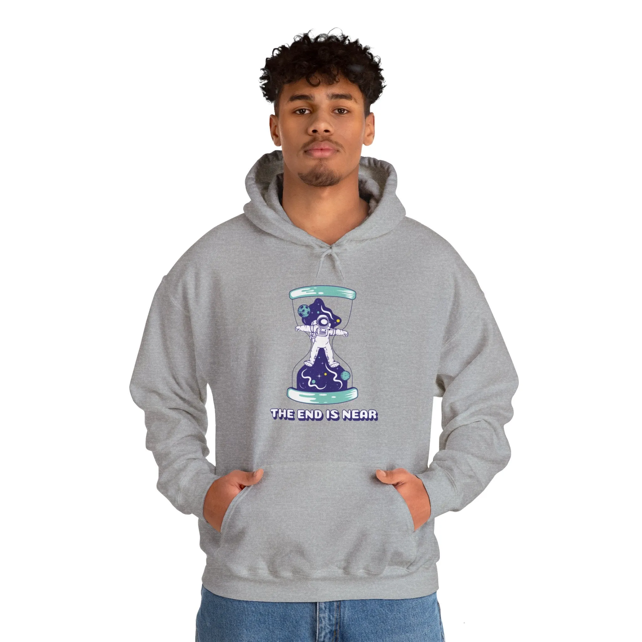 The End Is Near Funny Astronaut Sci-Fi Hoodie