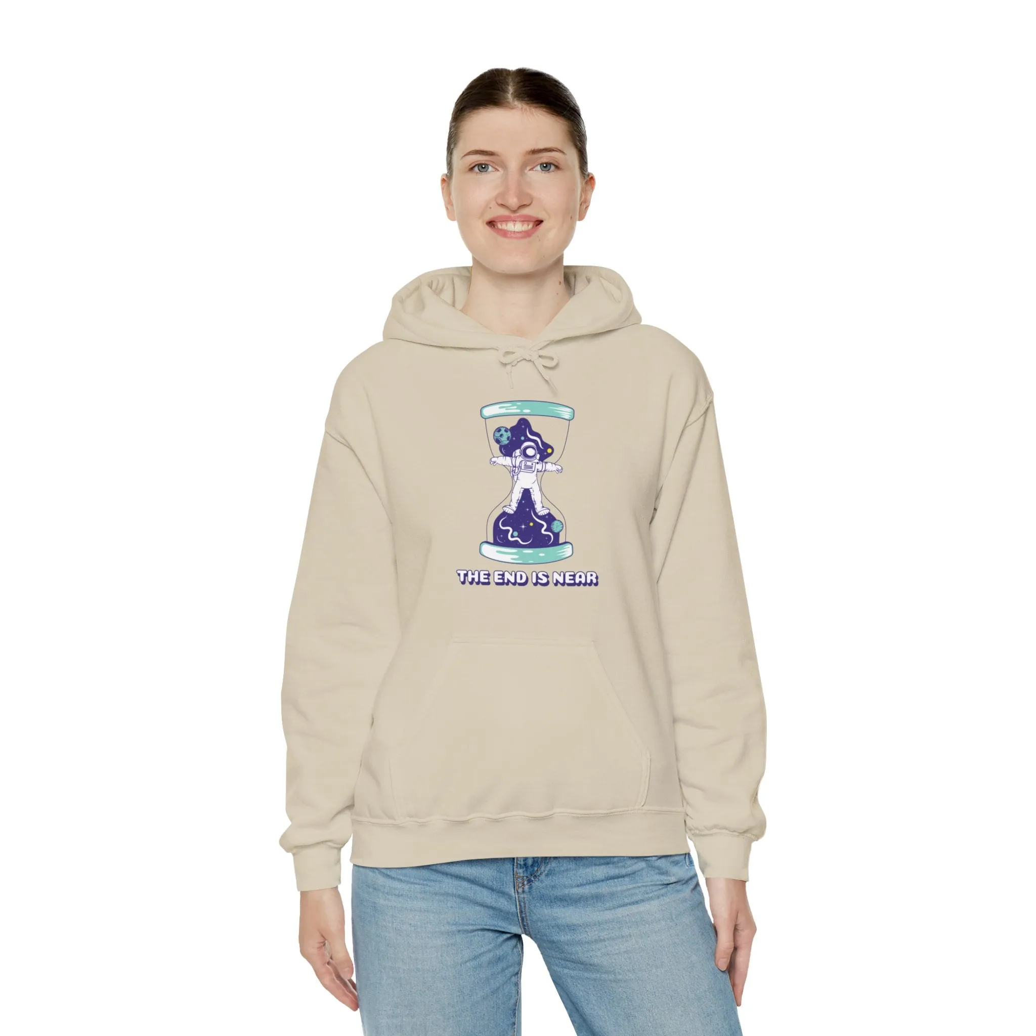 The End Is Near Funny Astronaut Sci-Fi Hoodie