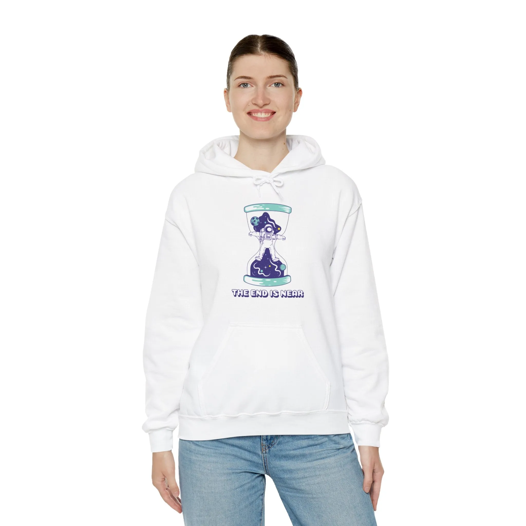 The End Is Near Funny Astronaut Sci-Fi Hoodie