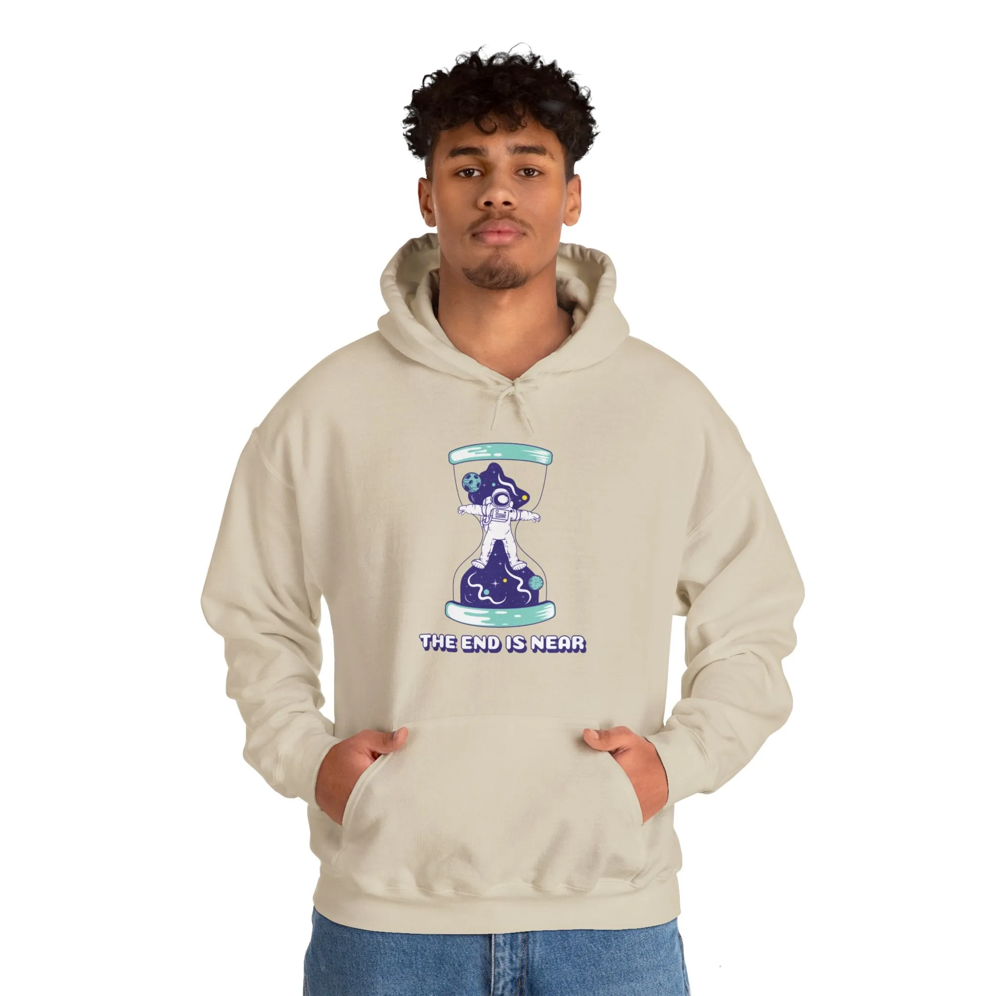 The End Is Near Funny Astronaut Sci-Fi Hoodie