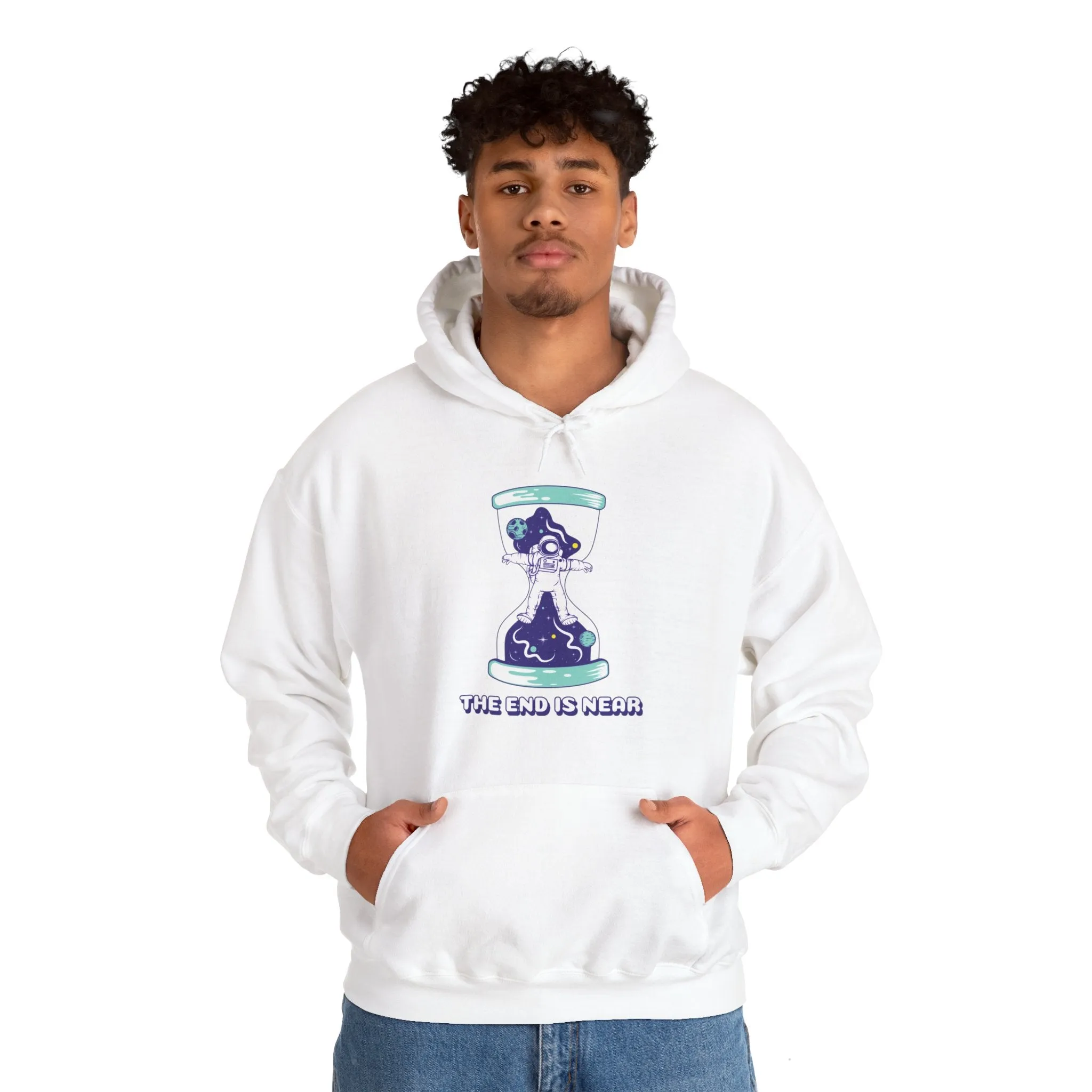 The End Is Near Funny Astronaut Sci-Fi Hoodie