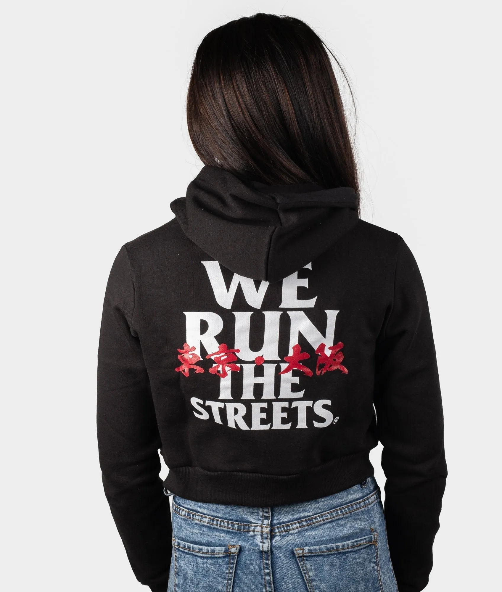 We Run The Streets Womens Cropped Hoodie