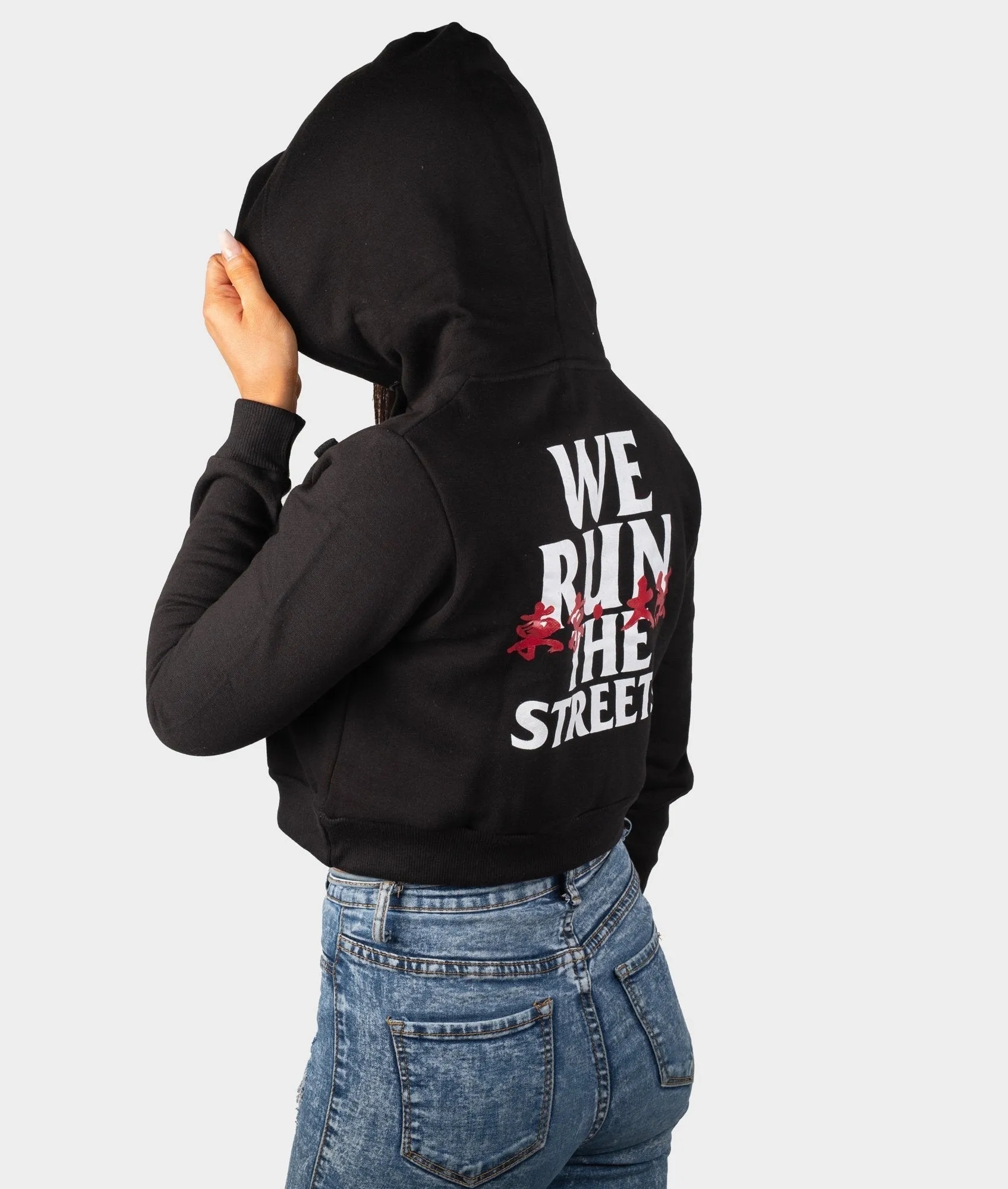 We Run The Streets Womens Cropped Hoodie