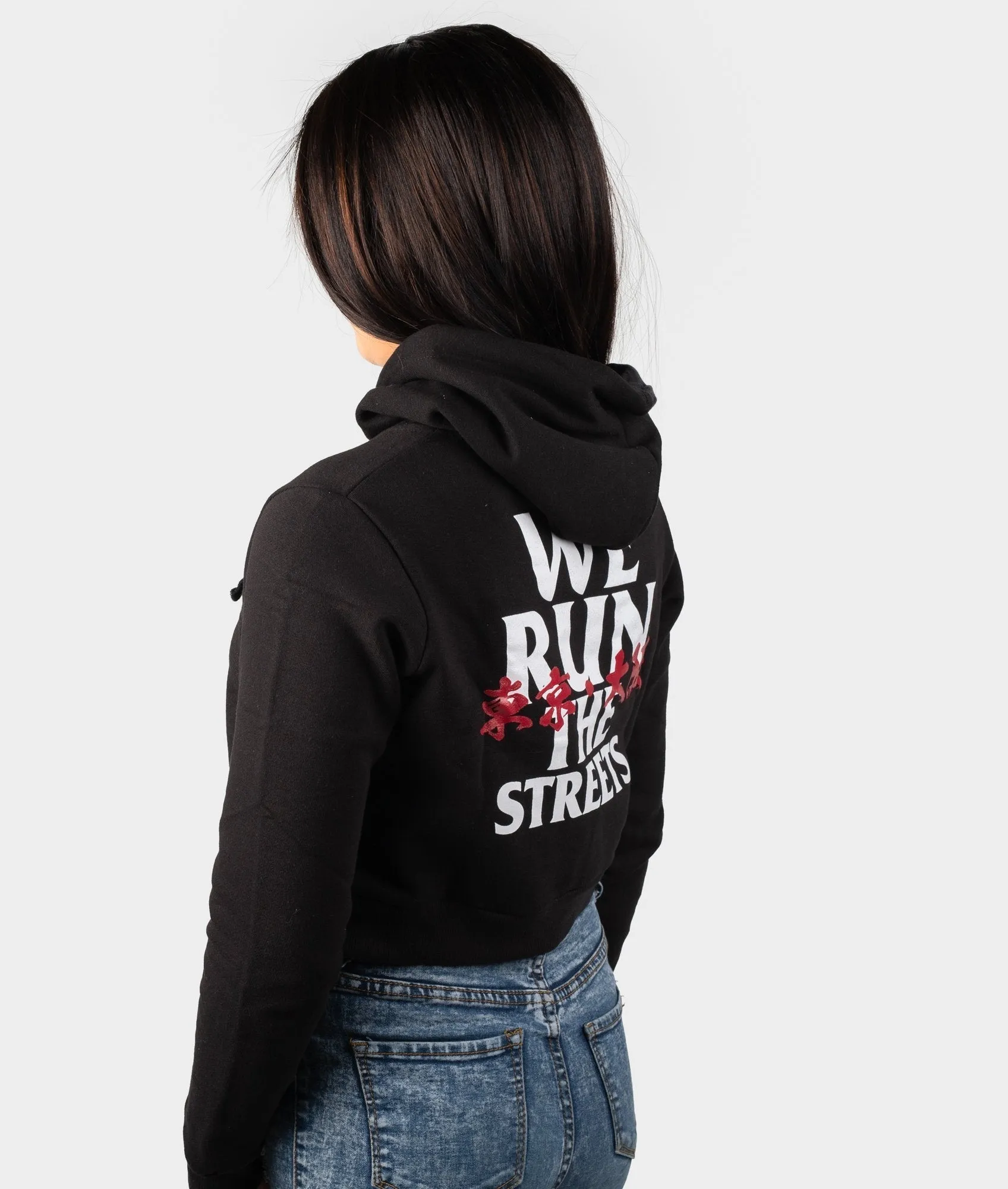 We Run The Streets Womens Cropped Hoodie