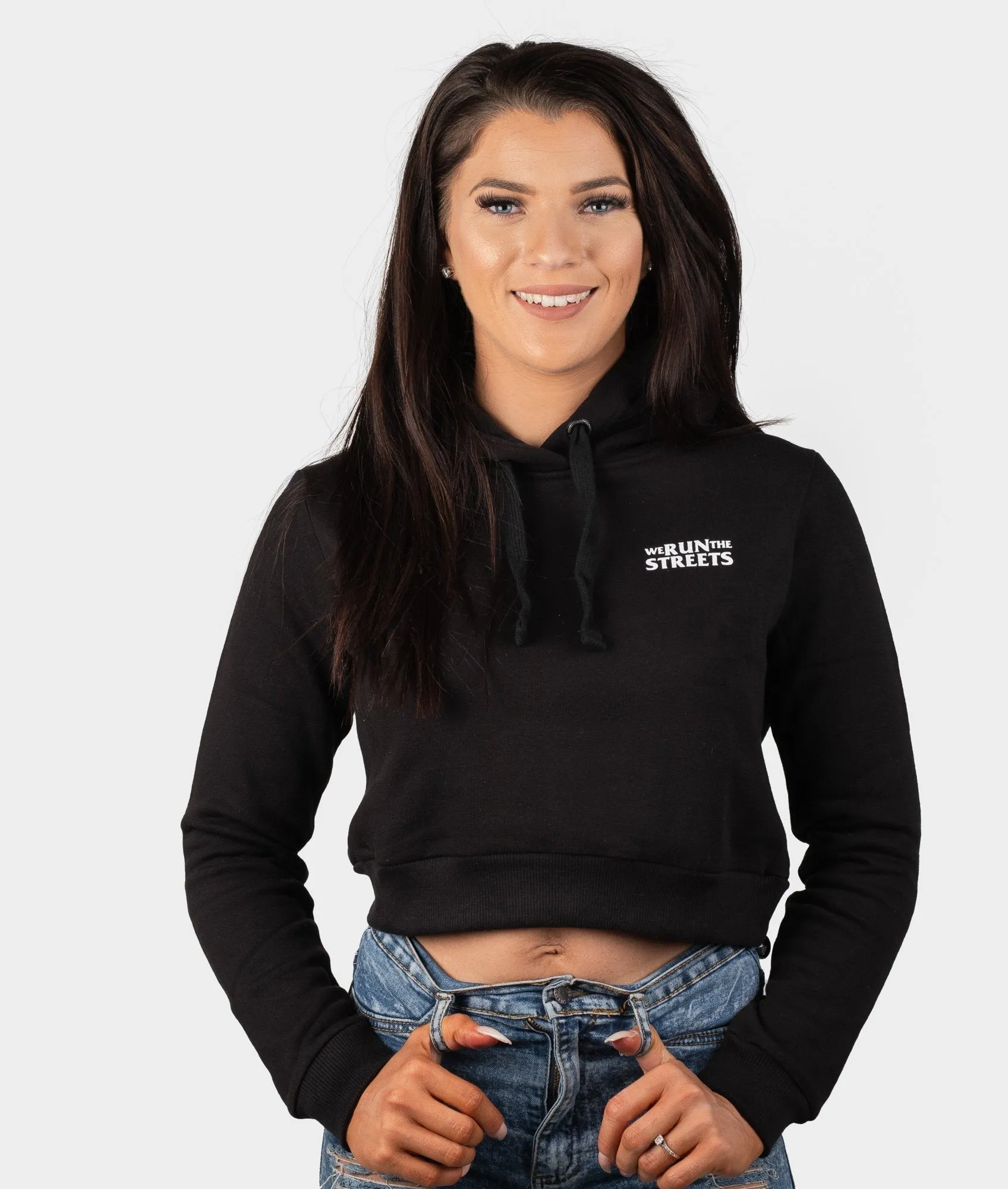 We Run The Streets Womens Cropped Hoodie