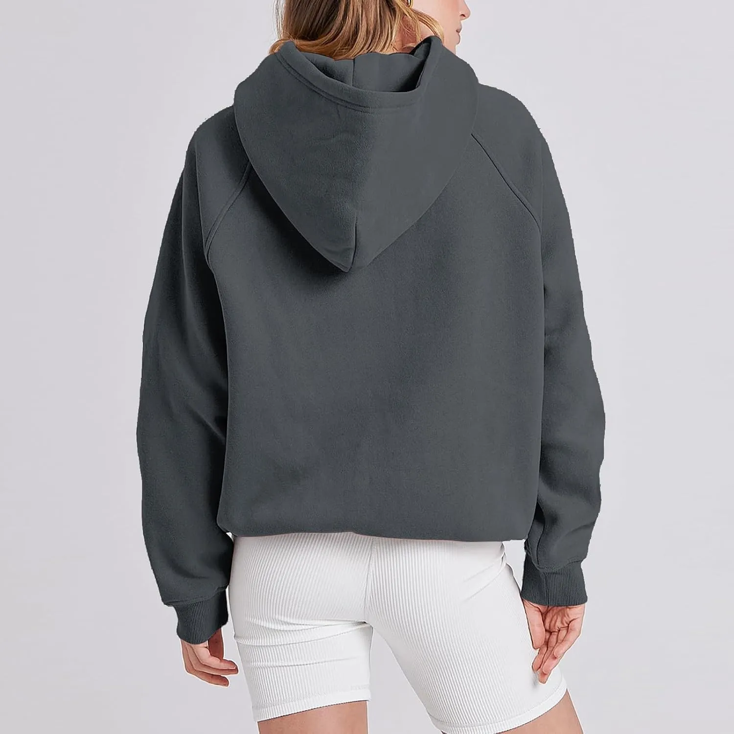 Women Hoodies Fleece Oversize Sweatshirt Casual Basic Long Sleeve Athletic Workout Pullover Fall Clothes