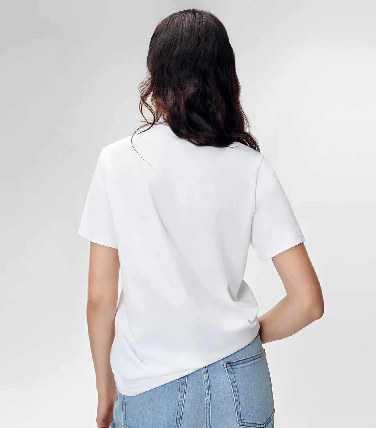Women Short Sleeve T-Shirt Casual Blouse Cool Trendy Cotton Sorona Basic Top Summer Solid Color Outfits Clothes