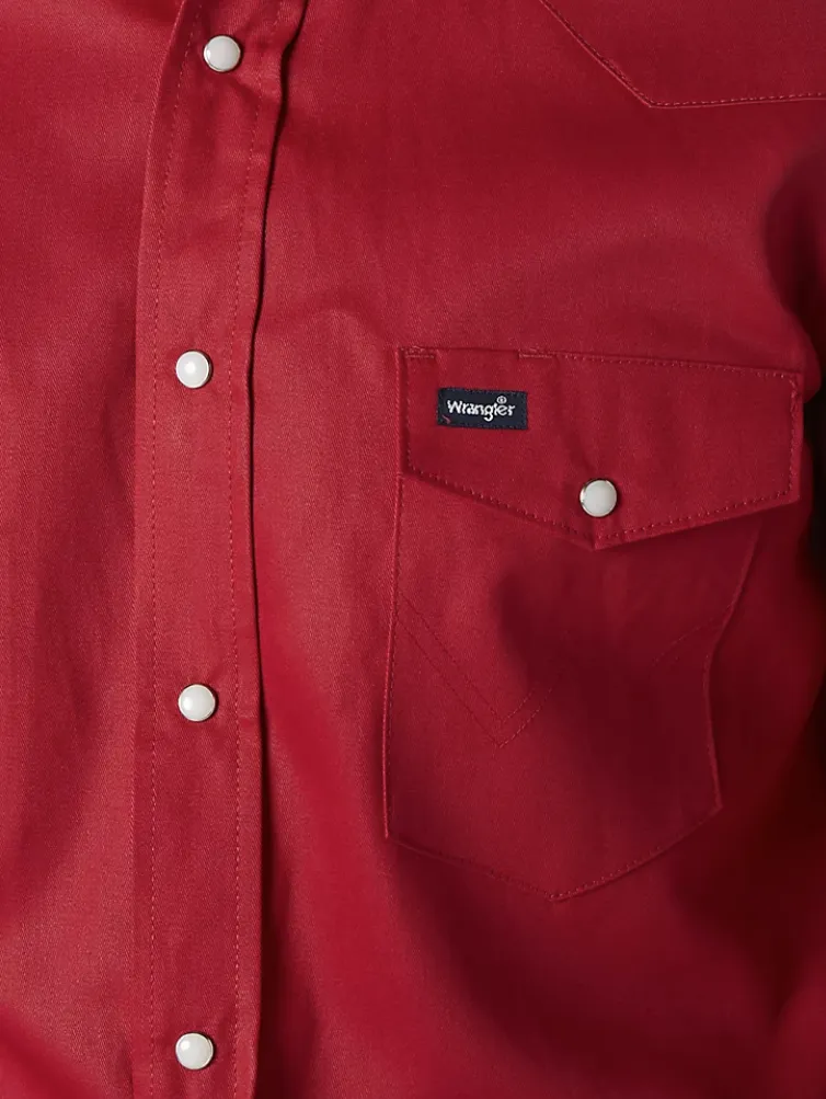 Wrangler Mens Red Work Shirt Style MS70619