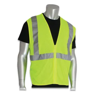 Zipper Safety Vest, Large, Hi-viz Lime Yellow